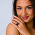 Pear Silicone Ring with Metal Frame & Stones – Includes 2 Stackable Bands | Patented Design by Rinfit